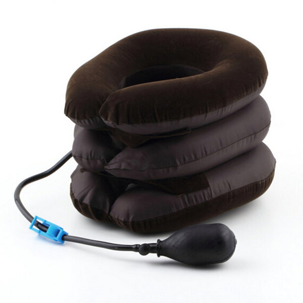 3 Layers Inflatable Neck Traction Soft Cervical Collar Stretching Device Air Cervical Pillow for Neck&Shoulder Pain Relief Brace