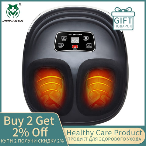Jinkairui Kneading Air Compression Electric Foot Massage Machine For Health Care Infrared With Heating and Therapy Anti-stress