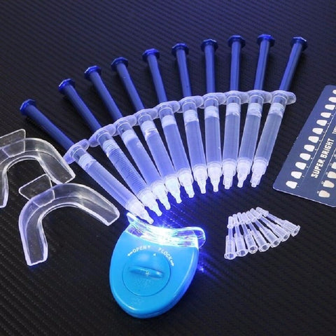 Droshipping Peroxide Teeth Whitening Kit Bleaching System Bright White Smile Teeth Whitening Gel Kit With LED Light Professional