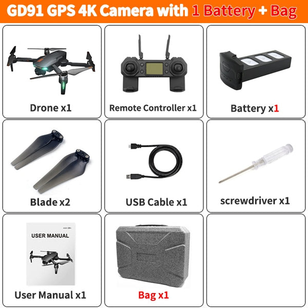 4K GPS Drone Camera 2-Axis Anti-Shake Servo Gimbal Quadcopter Profesional Dron Quadrocopter VS SG906 PRO FIMI Zino dropshipping