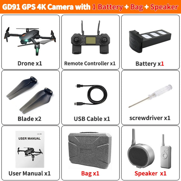 4K GPS Drone Camera 2-Axis Anti-Shake Servo Gimbal Quadcopter Profesional Dron Quadrocopter VS SG906 PRO FIMI Zino dropshipping