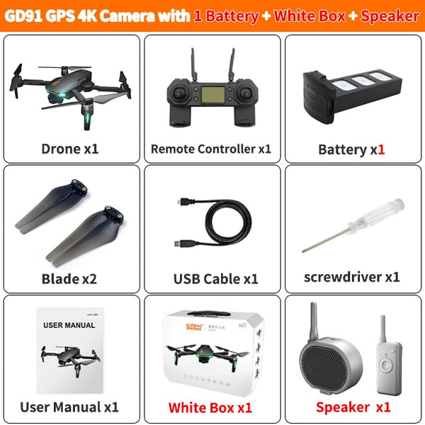 4K GPS Drone Camera 2-Axis Anti-Shake Servo Gimbal Quadcopter Profesional Dron Quadrocopter VS SG906 PRO FIMI Zino dropshipping